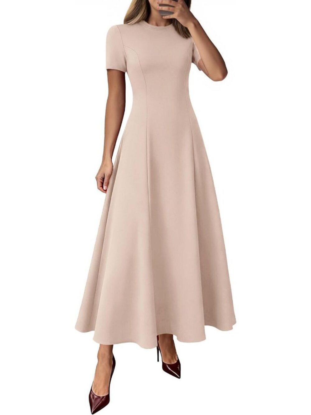 Elegant Short Sleeve Wedding Guest Dress for Women | Formal Occasion Attire